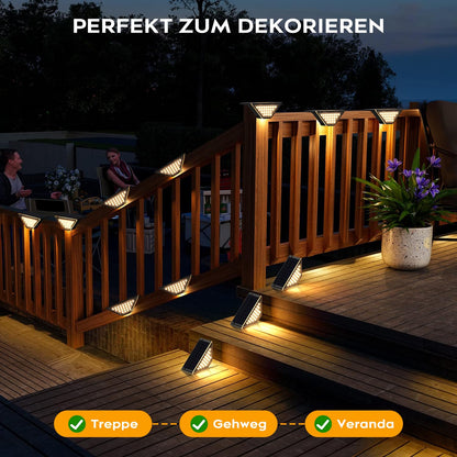 Shuniu LED Solar Treppenleuchten IP65 für Garten und Wege, 10 Stück