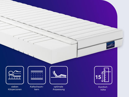 Traumnacht Basis Orthopädische 7-Zonen Kaltschaummatratze – H3 140x200 cm