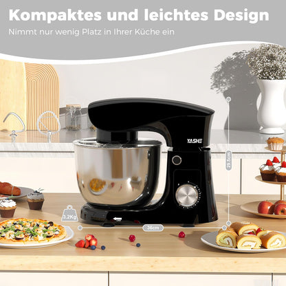 YASHE Küchenmaschine 1500W - 4.5+5L Edelstahlschüsseln