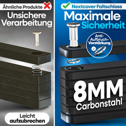 NEXTCOVER FoldOne Fahrrad Sicherheits-Faltschloss SteelSecure – 120cm
