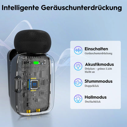 zealsound M6 Mini Lavalier Mikrofon kabellos mit Geräuschunterdrückung