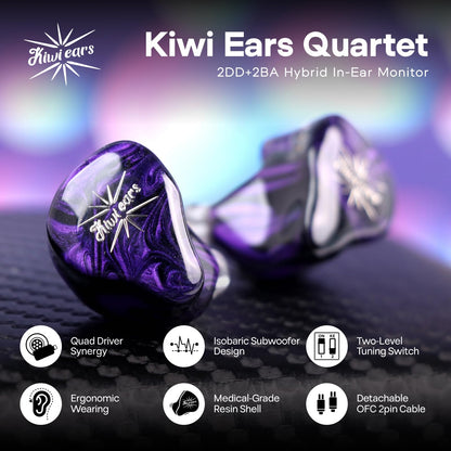 Kiwi Ears Quartet Hybride In-Ear-Monitore - 2DD+2BA
