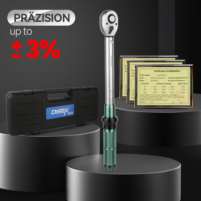 DISEN Drehmomentschlüssel-Set 6-tlg. 1/2"+3/8"+1/4" Präzision