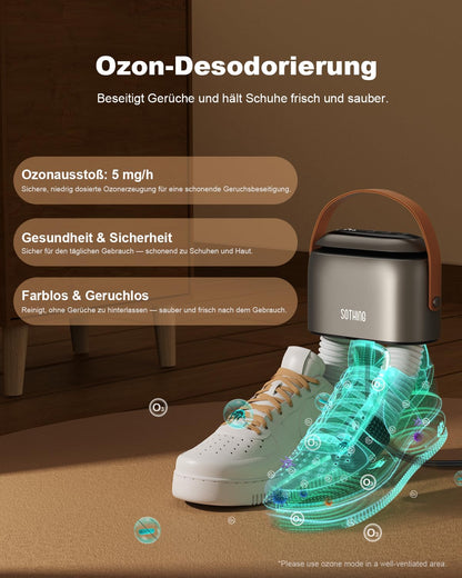 SOTHING Schuhtrockner elektrisch, Skischuhtrockner mit Ozon & Timer