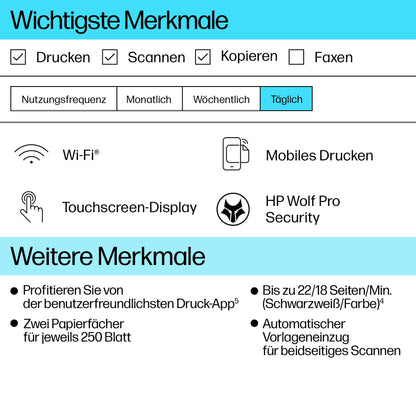 HP OfficeJet Pro 9730e A3-Multifunktionsdrucker – Grau-Weiss