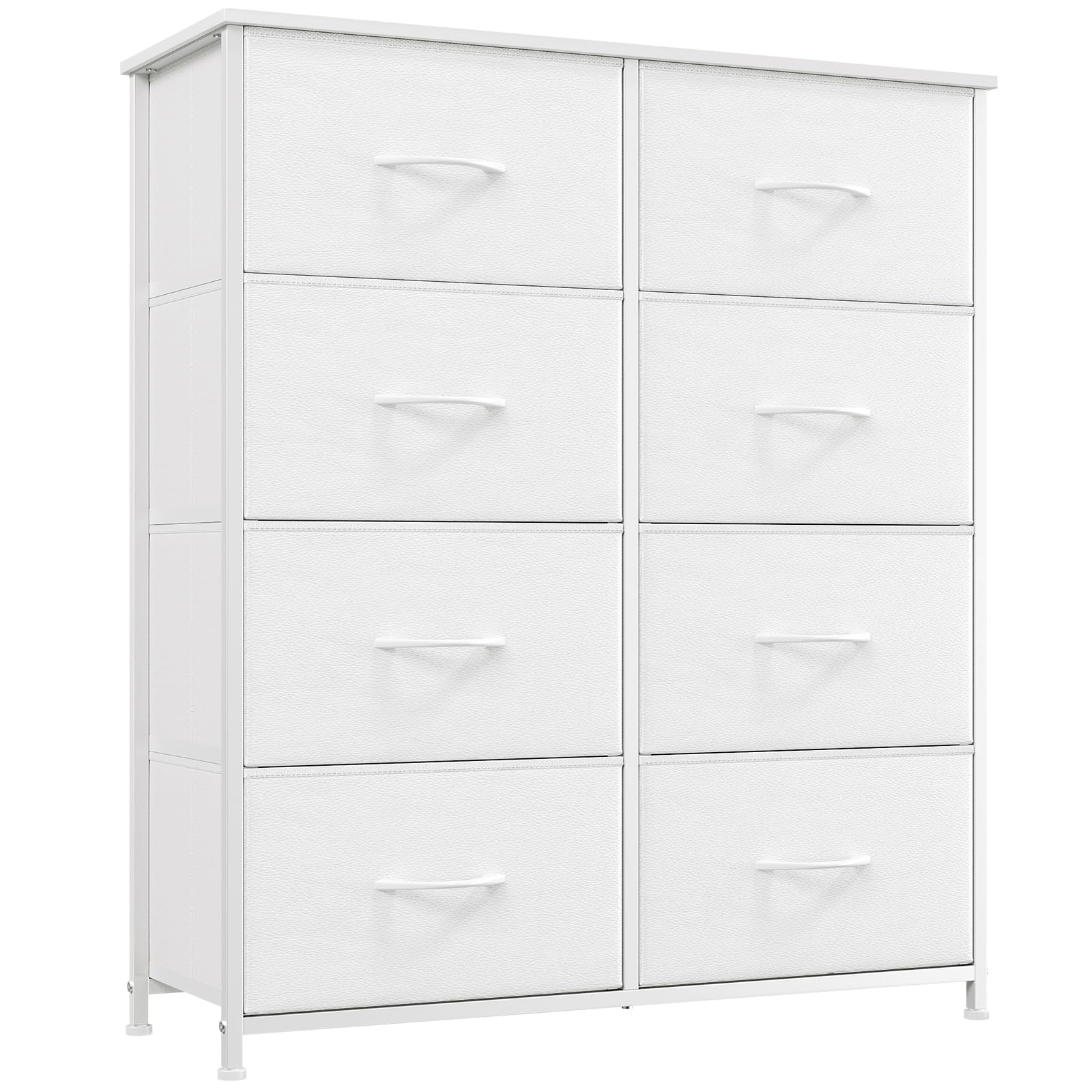 Somdot Kommode FD107 mit 8 Stoffschubladen, Schubladenschrank weiss
