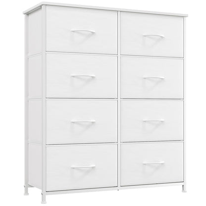 Somdot Kommode FD107 mit 8 Stoffschubladen, Schubladenschrank weiss