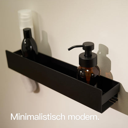 Designfabrik Hamburg Duschablage ohne Bohren, schwarz, 42 cm