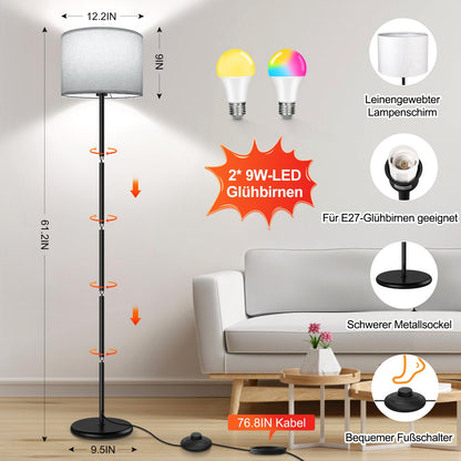 AmazeFun LED Stehlampe dimmbar, RGB, App-Steuerung, 156 cm