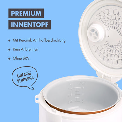 REISHUNGER Reiskocher & Dampfgarer Keramik 1.2L - Grau