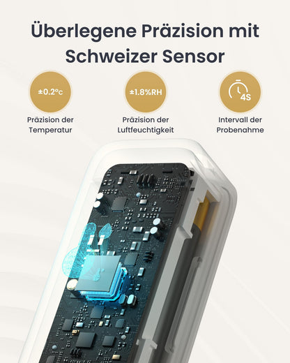 SwitchBot WLAN Thermometer Hygrometer 3er-Set mit Hub Mini, IP65