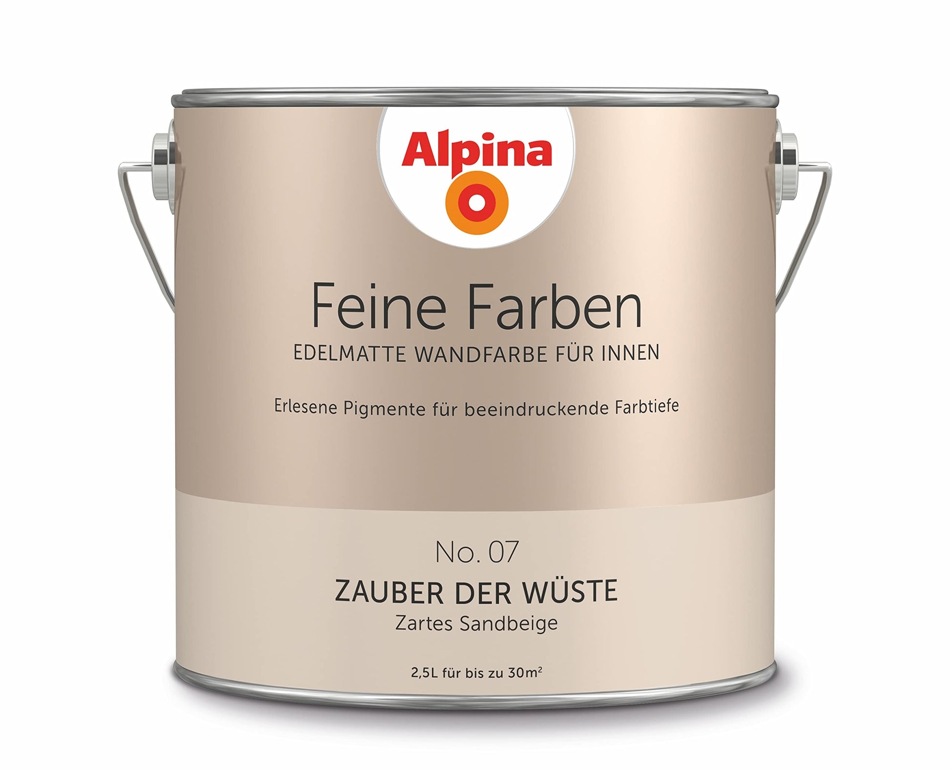 Alpina Feine Farben No. 07 Zauber der Wüste edelmatte Innenfarbe 2,5 l in zartem Sandbeige