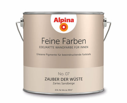 Alpina Feine Farben No. 07 Zauber der Wüste edelmatte Innenfarbe 2,5 l in zartem Sandbeige