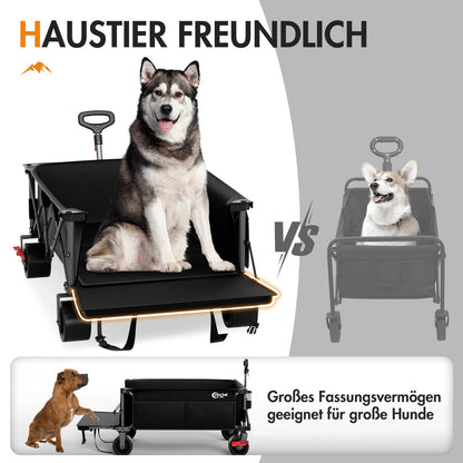 Portal Bollerwagen faltbar XXXL – 600L Volumen, 180kg Last