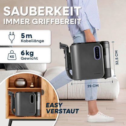 CLEANmaxx Pro Steam Fleckenreiniger Waschsauger für Polster & Teppiche