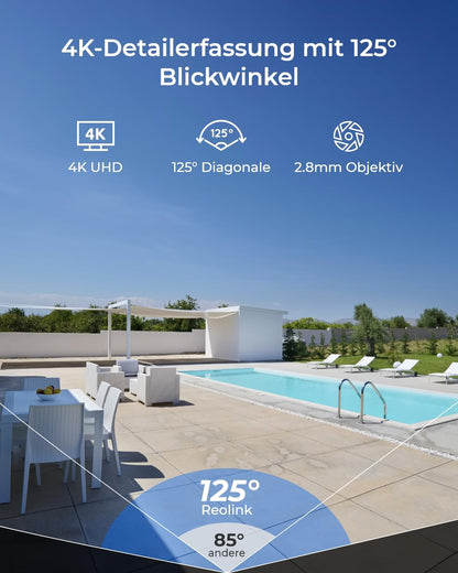 Reolink RLC-840A 4K PoE Kamera – IK10 Schutz, Farbnachtsicht