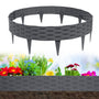 AufuN Rasenkante Rattan-Optik, 20 m Beeteinfassung, Anthrazit, biegbare Kunststoffelemente mit Erdspitzen