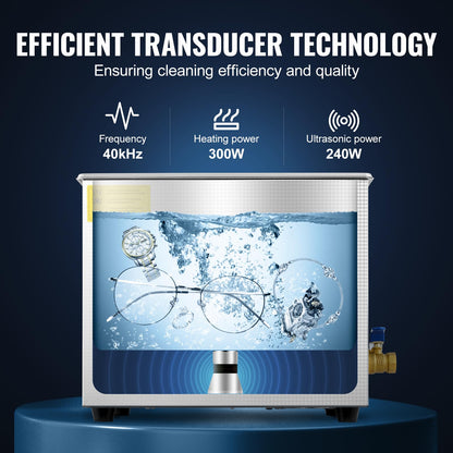 VEVOR Ultraschallreiniger 10L Edelstahl - Digital Heizung Timer