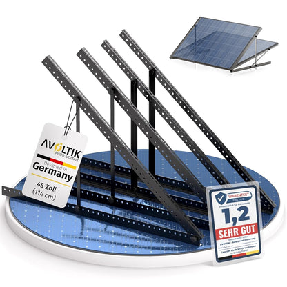 Avoltik Solarpanel Halterung 2er Set aus Aluminium, 0-90°, bis 114 cm