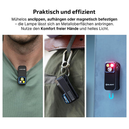 OLIGHT Oclip Pro Mini LED Taschenlampe mit Clip, 500 Lumen