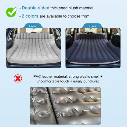 Ciremiv Auto Luftmatratze – dick beflockt mit Pumpe & Kissen