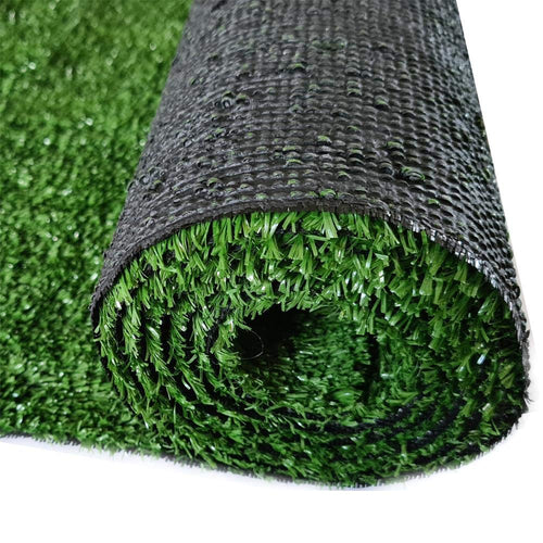 Foxx Kunstrasen 100x500 cm Grün – Rasenteppich mit Drainage, 10 mm als Bodenbelag für Balkon und Terrasse