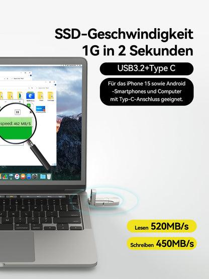 MOVE SPEED 1TB USB Stick 3.2 USB C Gen2 – High-Speed SSD Stick