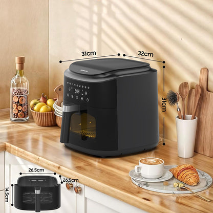 Dewelling Heissluftfritteuse XXL 9L Airfryer mit Sichtfenster
