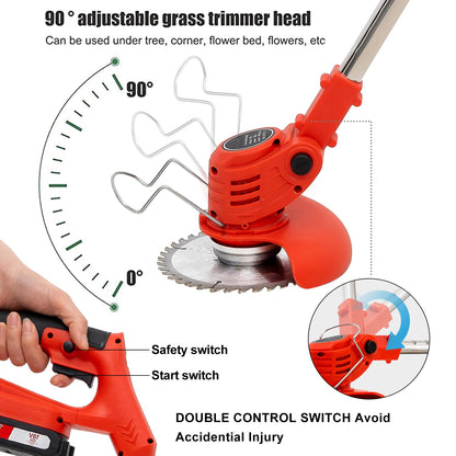 OUTIGO Akku-Rasentrimmer/Mäher 21V – Doppel-Akku Set