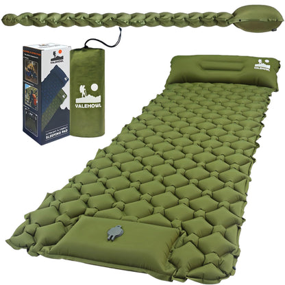 VALEHOWL Isomatte aufblasbar, ultraleicht, 800 g, R-Wert 3,0 mit integriertem Kissen