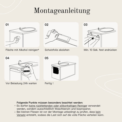 Designfabrik Hamburg Handtuchhalter ohne Bohren – Schwarz 40cm (2er Set)