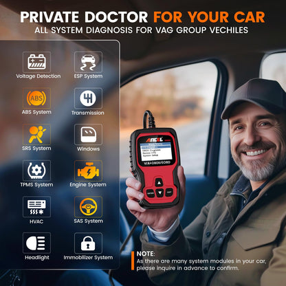ANCEL VD500 OBD2 Diagnosegerät für VW Audi Skoda Seat – Deutsch