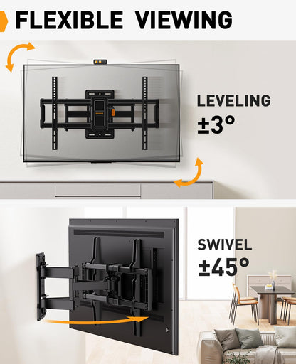 Perlegear TV Wandhalterung schwenkbar neigbar, 42-86 Zoll, max. 60 kg