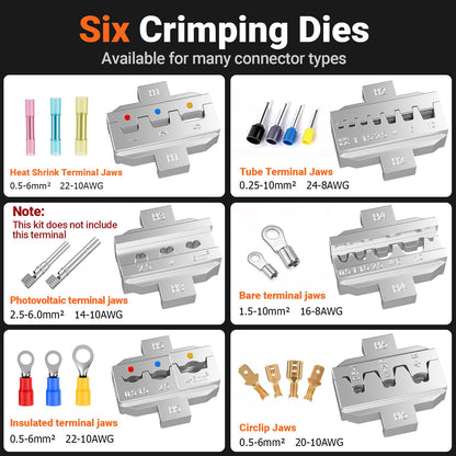 Preciva Crimpzangen-Set CP13307 mit 6 austauschbaren Einsätzen