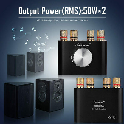Nobsound NS-01G PRO Bluetooth Stereo-Verstärker, 2 × 50 W, schwarz