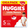 Huggies Little Movers Babywindeln Disney Gr. 5, 126 Stück Monatsbox mit saugfähigen Kanälen und Stretchbündchen