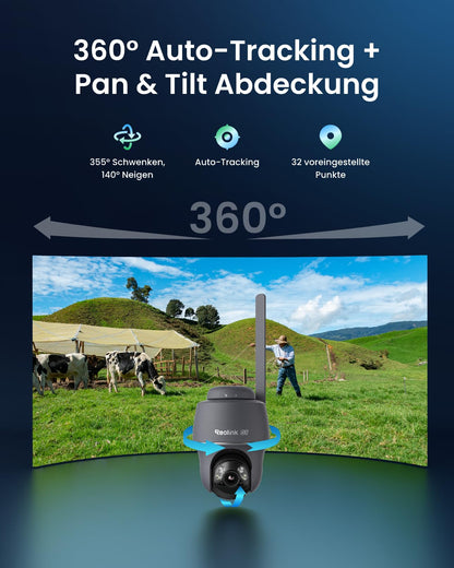 Reolink Go PT Ultra 4K 4G LTE Überwachungskamera mit Solarpanel