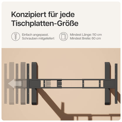Desktronic Höhenverstellbares Schreibtisch Gestell – Elektrisch Dual-Motor