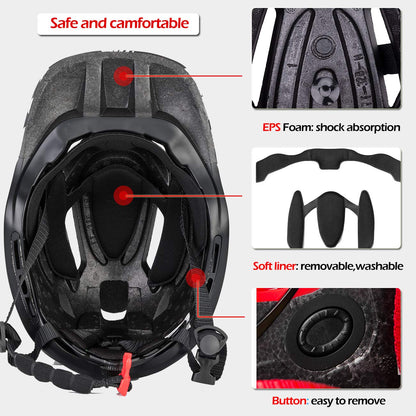 ROCKBROS Kinder Fullface Helm abnehmbarer Kinnschutz - M Blau