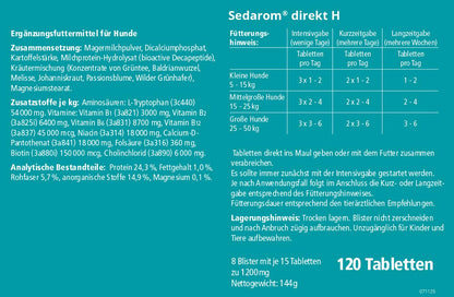 almapharm Sedarom direkt H Ergänzungsfuttermittel, 120 Tabletten