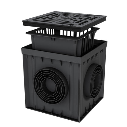 Verdone Hofablauf Gussrost befahrbar C250 300x300, quadratischer Graugussrost mit Schlitzen zur Entwässerung befahrbarer Flächen.