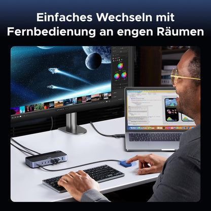 UGREEN USB Switch 2 In 7 Out 10Gbps, KVM Umschalter für 2 PCs