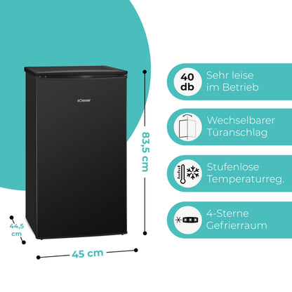 Bomann GS 7256 Mini Tiefkühlschrank 60L – Schwarz