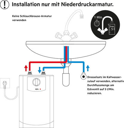 AEG BOI 5 U Untertischboiler – 5L Niederdruck mit Stecker