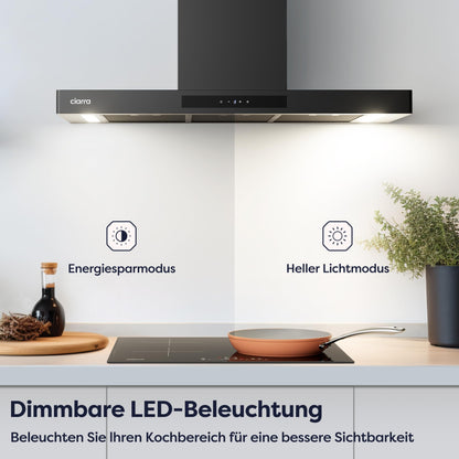 CIARRA CBCB9102-P Dunstabzugshaube 90cm Schwarz Umluft/Abluft