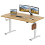SANODESK Höhenverstellbarer Schreibtisch – 160x60 cm Ahorn: Rechteckiger Tisch in Ahornfarbe. Ermöglicht ergonomisches Arbeiten im Sitzen & Stehen.