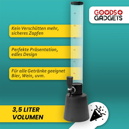 GOODS+GADGETS Bierzapfanlage Biersäule 3,5 L Getränkespender