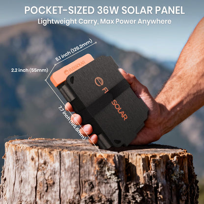 FlexSolar 36W faltbares Solarladegerät, IP67, USB-A/USB-C/DC