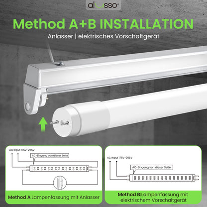 ALUSSO LED Röhre T8 120 cm 6000K Kaltweiss G13 18W 10er-Pack