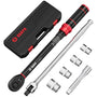 VANPO Drehmomentschlussel Set 1/2 Zoll, 20-220 Nm, 72 Zähne aus schwarzem Chrom-Vanadium-Stahl, mit Stecknüssen